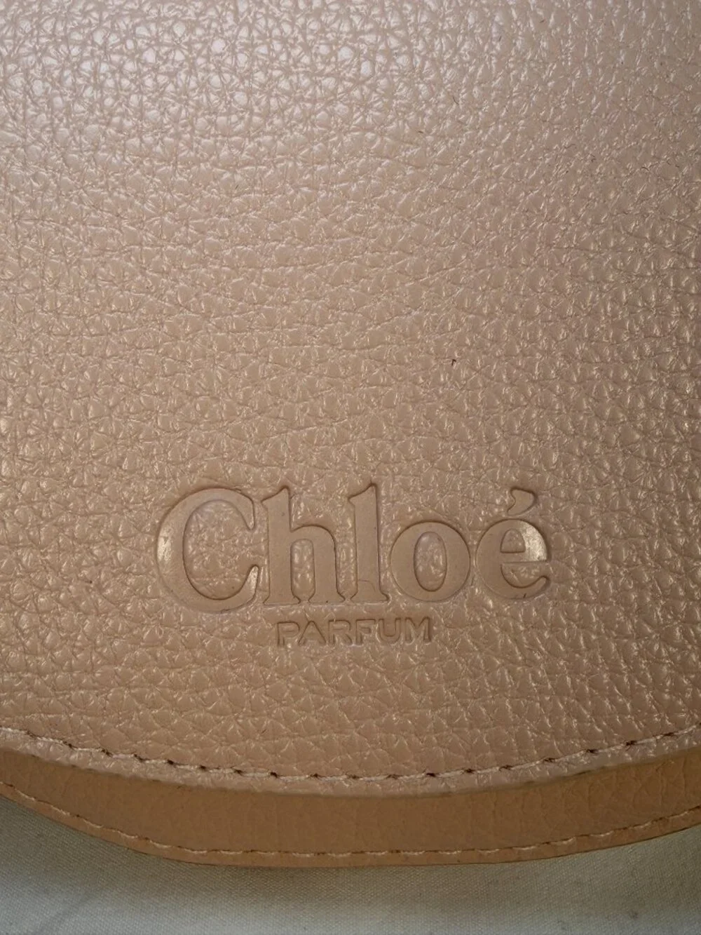 CHLOE Parfum Blush Pink Faux Leather Wristlet Pouch
